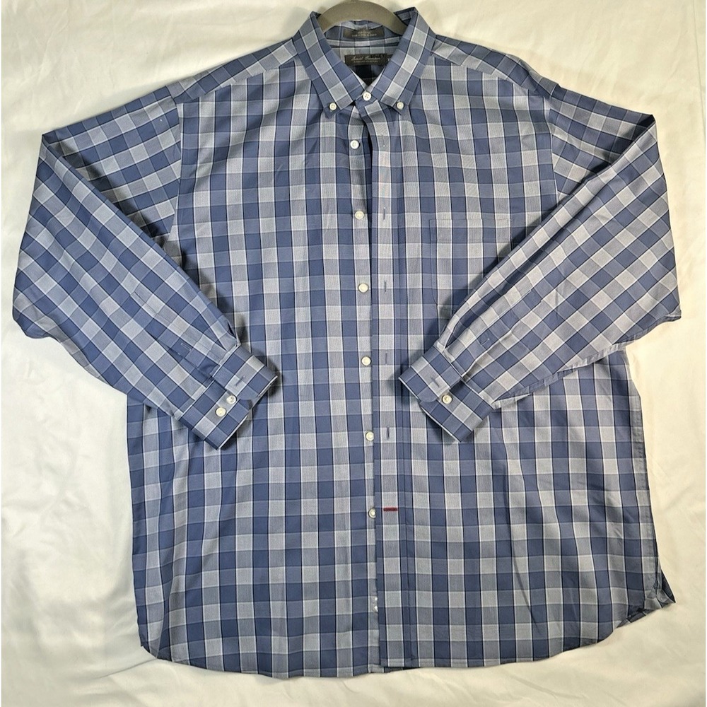 Daniel Cremieux Mens Dress Shirt Extra Large Button Down Long Sleeve Blue Plaid